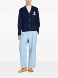 SANDRO furry-jacquard flower cardigan