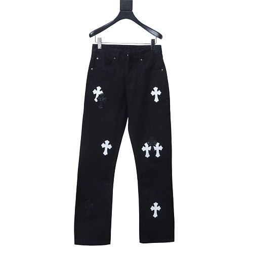 Chrome Hearts Cross Patch Black Jeans