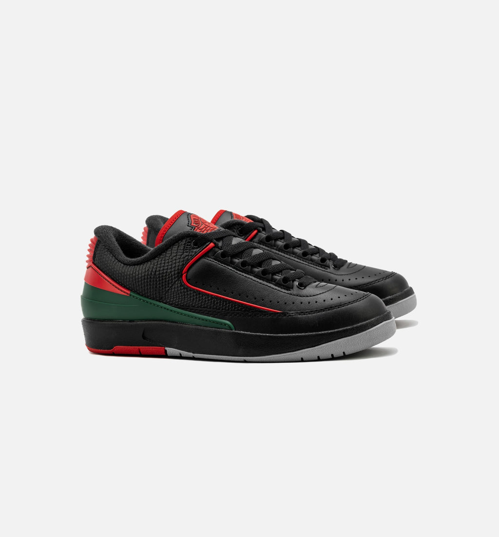 Air Jordan 2 Retro Low Christmas Big Kids' Lifestyle Shoes - Black/Fire Red/Cement Grey