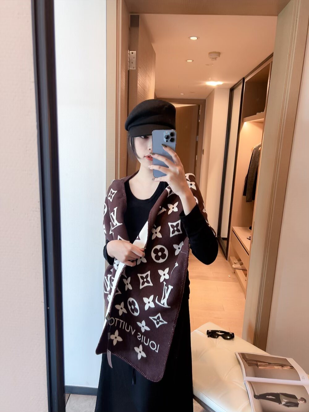 Louis Vuitton Monogram Trim Scarf